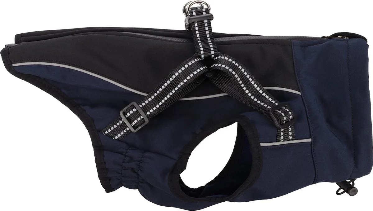 Hundemantel Mantel Dexter dunkelblau/schwarz von Flamingo in Schwarz, Blau – Produktfoto