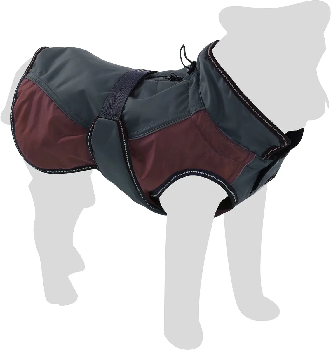 Hondenjas Eisberg Bordeaux / Donkerblauw Winterjas 75cm by Flamingo in Red, Blue – product photo