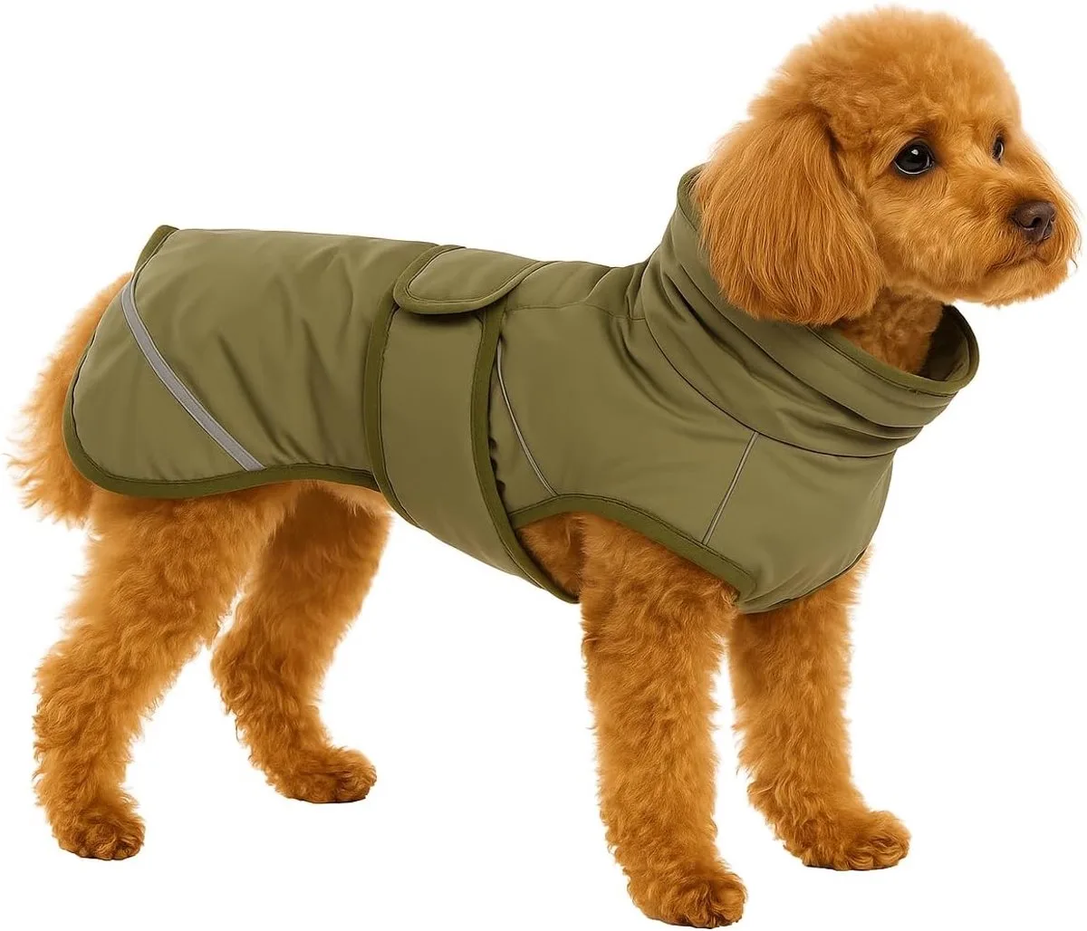 Hondenjas – Flamingo Cujo – honden jas – hondenjasjes winter – hondenjas waterdicht – 30 cm – A:30cm B:42cm C:42-48cm de Flamingo en Vert – photo produit