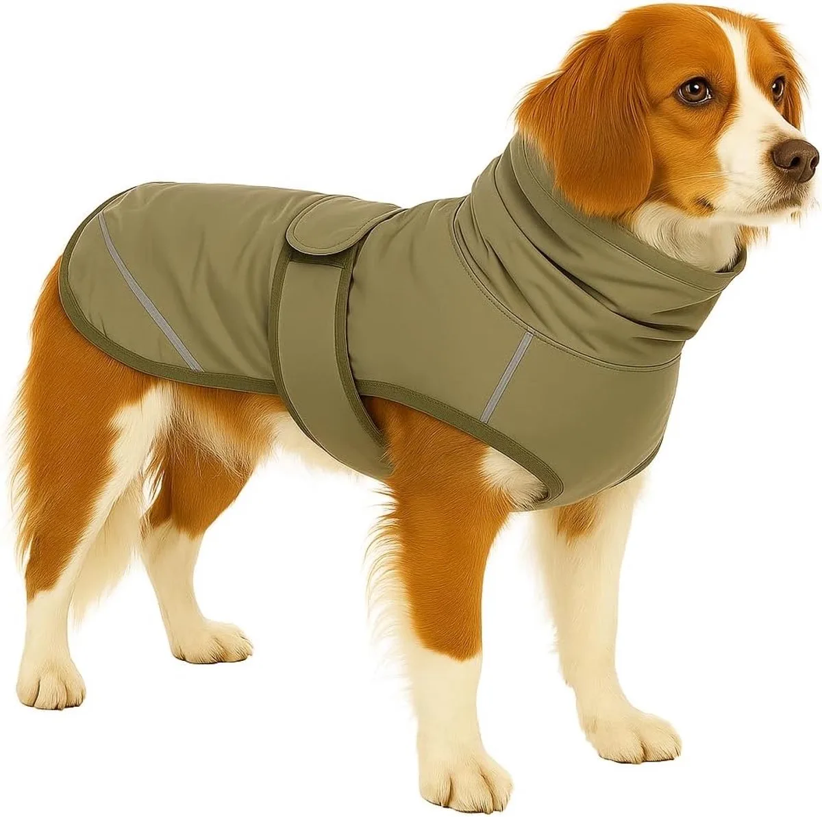 Hondenjas – Flamingo Cujo – honden jas – hondenjasjes winter – hondenjas waterdicht – 45 cm – A:45cm B:51cm C:58-60cm von Flamingo in Grün – Produktfoto