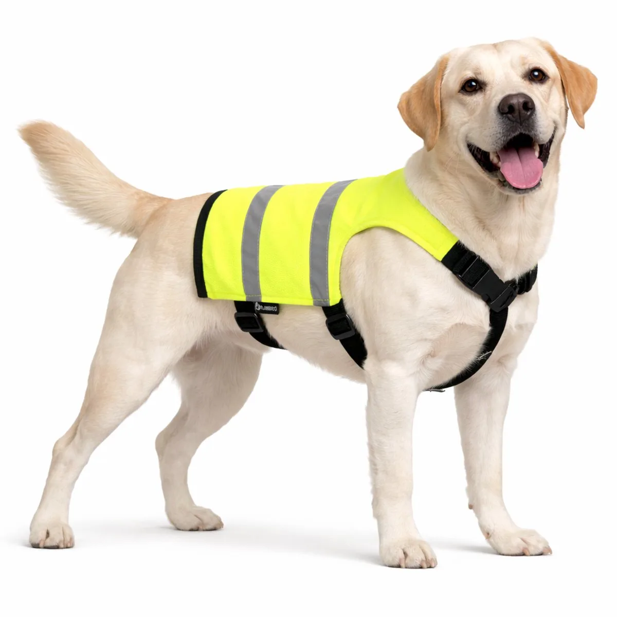 Reflektierende Hundejacke von Flamingo in Fluo geel – Produktfoto