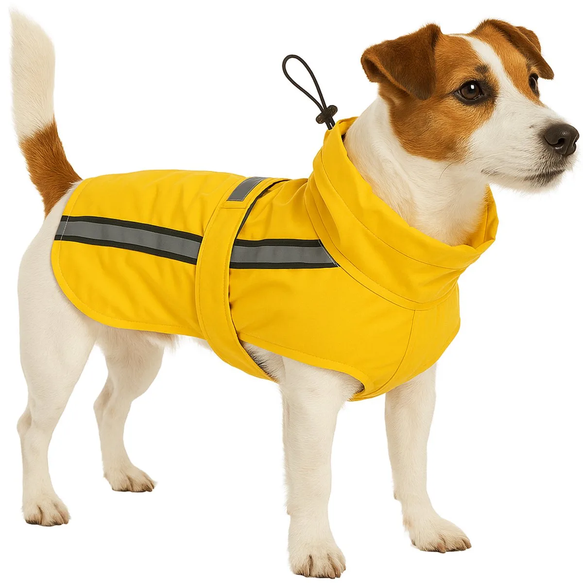 Hondenjas – Regenjas hond – Waterdichte hondenregenjas met borst- en buikbedekking – Flamingo Regenjas Ciro – 40 cm van Flamingo in Geel – productfoto