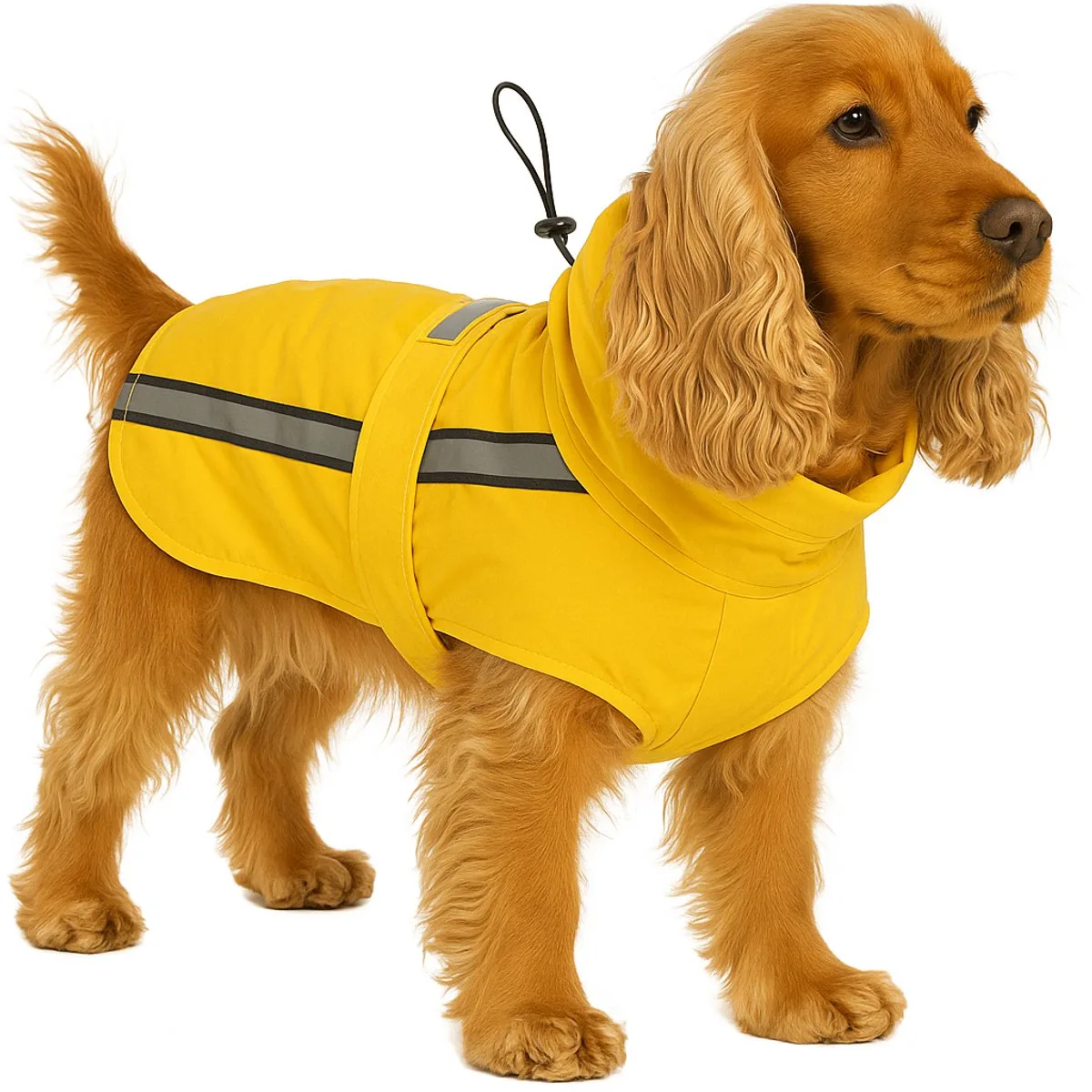 Hondenjas – Regenjas hond – Waterdichte hondenregenjas met borst- en buikbedekking – Flamingo Regenjas Ciro – 50 cm van Flamingo in Geel – productfoto