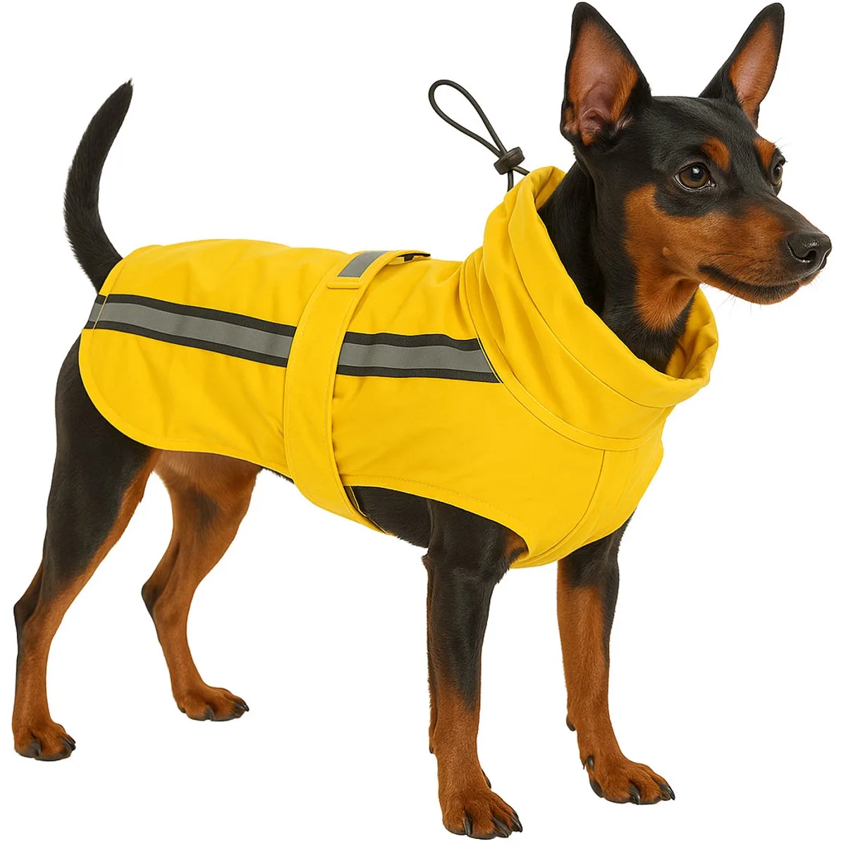 Hondenjas – Regenjas hond – Waterdichte hondenregenjas met borst- en buikbedekking – Flamingo Regenjas Ciro – 35 cm de Flamingo en Jaune – photo produit