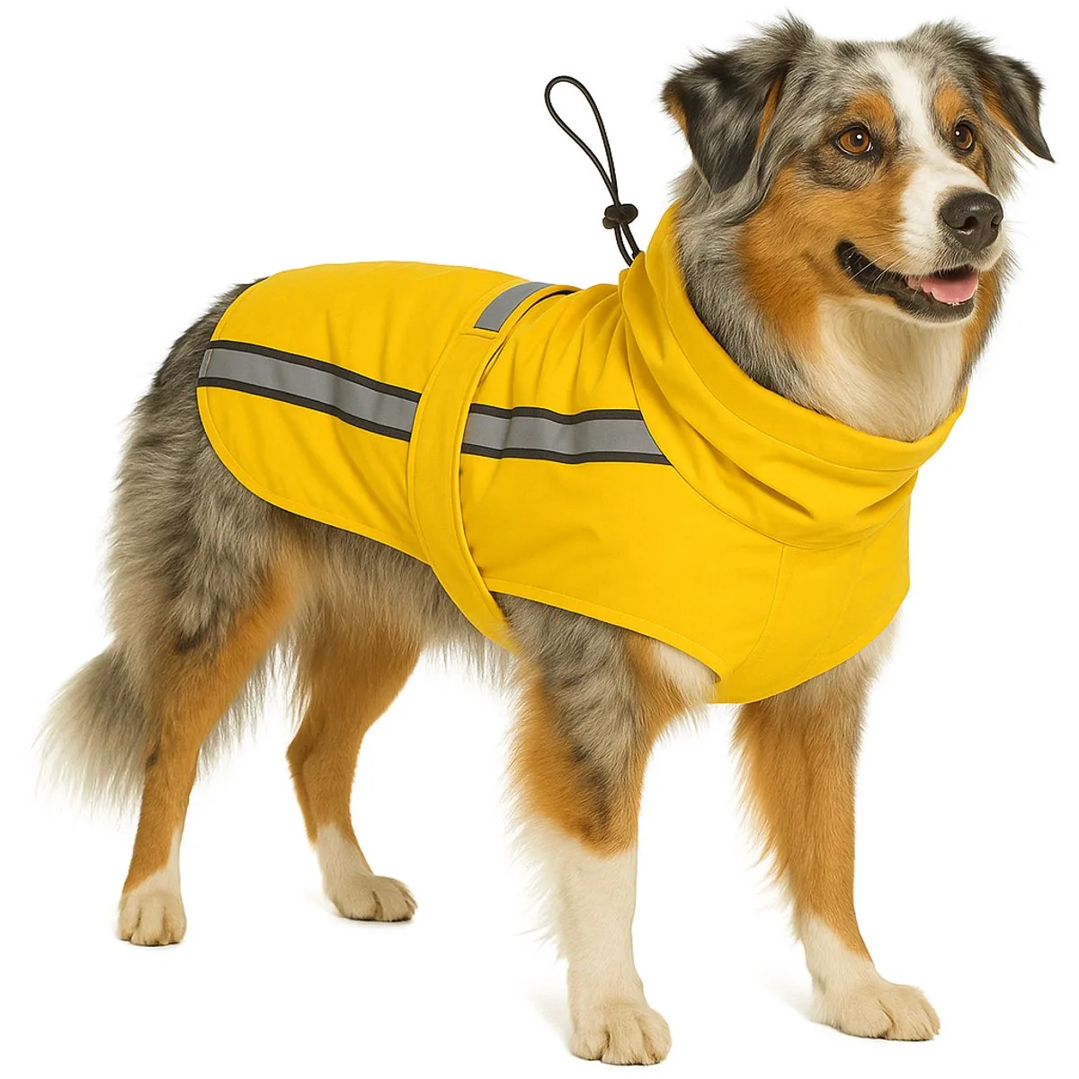 Hondenjas – Regenjas hond – Waterdichte hondenregenjas met borst- en buikbedekking – Flamingo Regenjas Ciro – 60 cm van Flamingo in Geel – productfoto