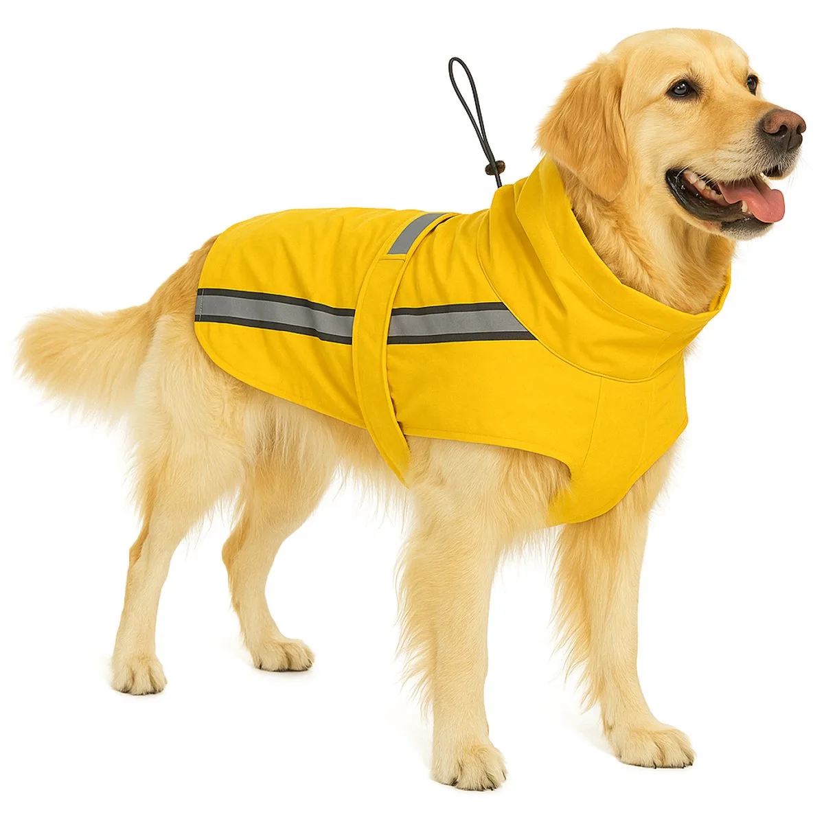 Hondenjas – Regenjas hond – Waterdichte hondenregenjas met borst- en buikbedekking – Flamingo Regenjas Ciro – 75 cm de Flamingo en Jaune – photo produit