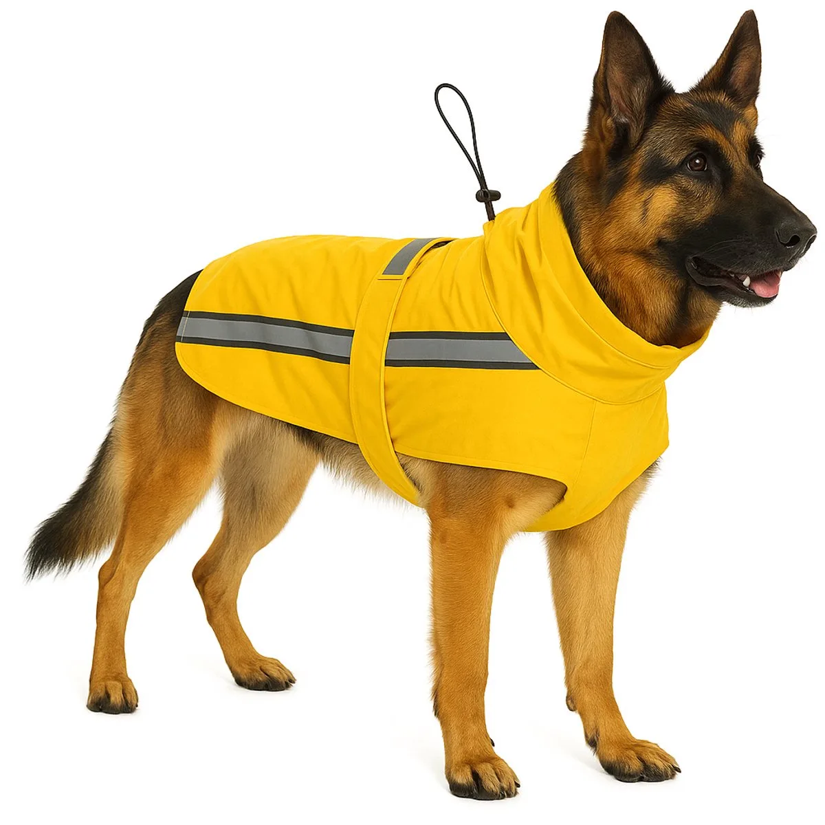 Hondenjas – Regenjas hond – Waterdichte hondenregenjas met borst- en buikbedekking – Flamingo Regenjas Ciro – 80 cm de Flamingo en Jaune – photo produit