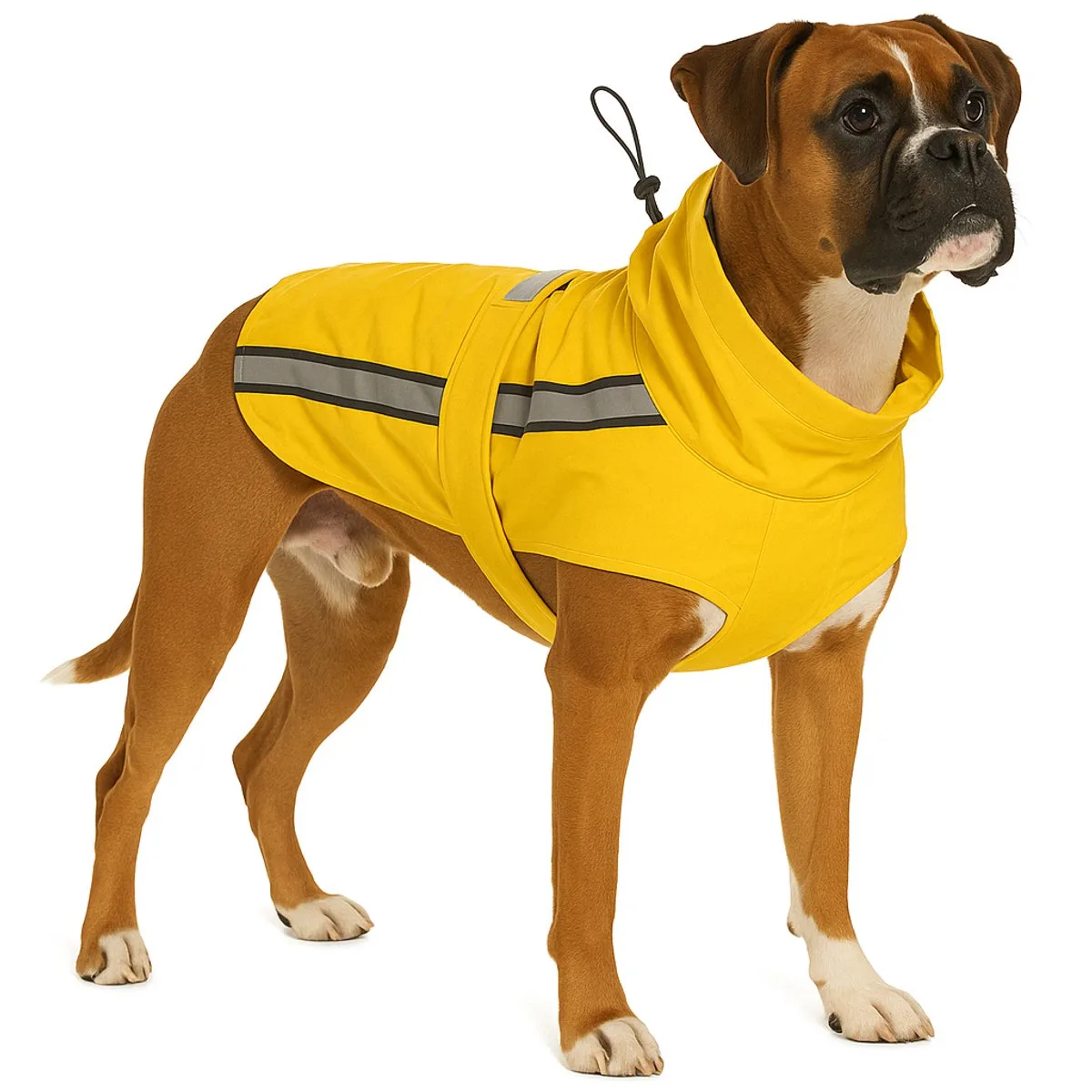 Hondenjas – Regenjas hond – Waterdichte hondenregenjas met borst- en buikbedekking – Flamingo Regenjas Ciro – 65 cm van Flamingo in Geel – productfoto