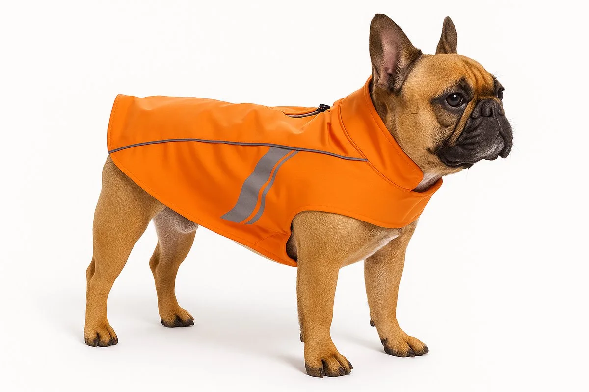 Hondenjas – Regenjas hond – Waterdichte hondenregenjas met reflectie – Flamingo Regenjas Pomi – 50 cm van Flamingo in Oranje – productfoto