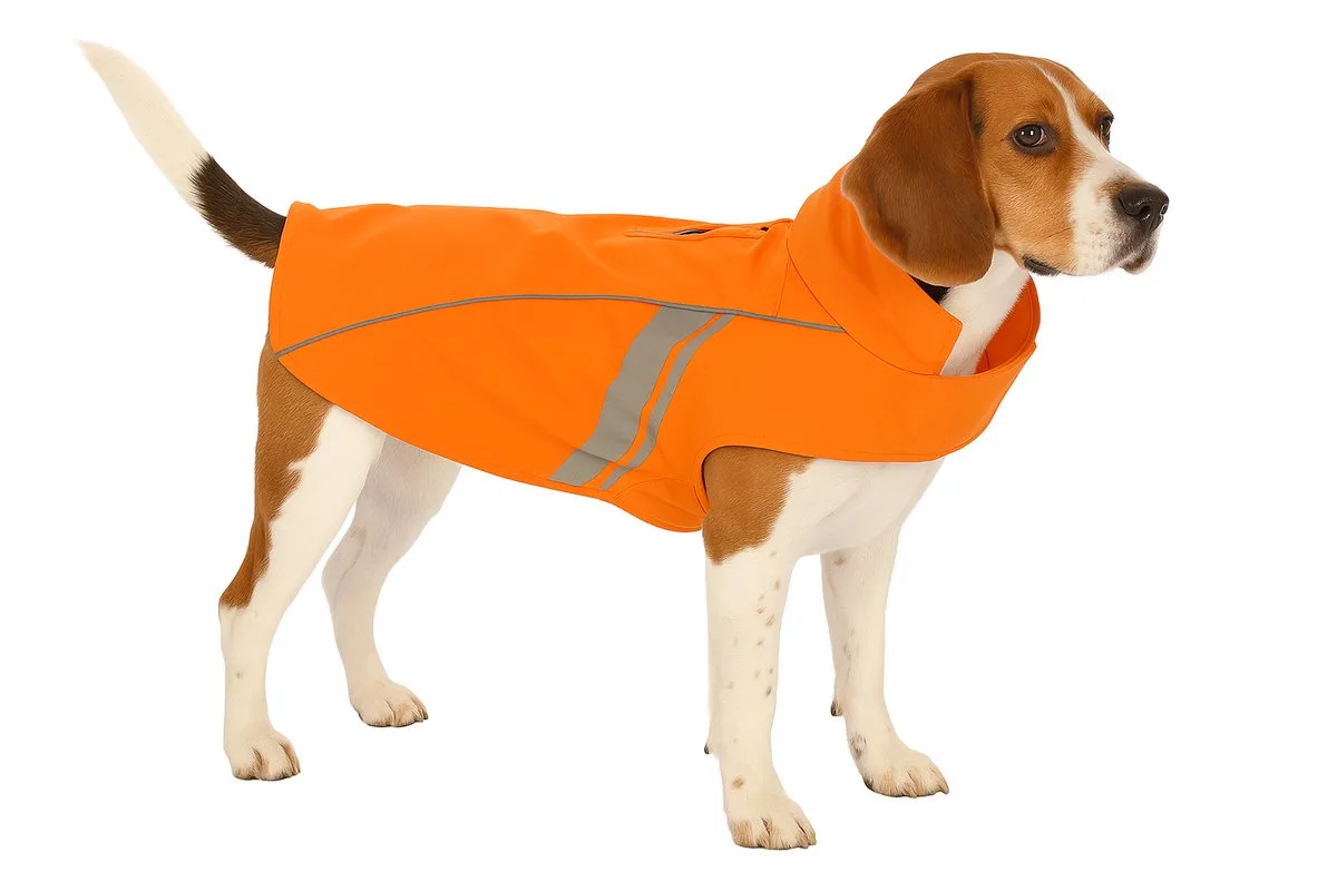 Hondenjas – Regenjas hond – Waterdichte hondenregenjas met reflectie – Flamingo Regenjas Pomi – 55 cm van Flamingo in Oranje – productfoto