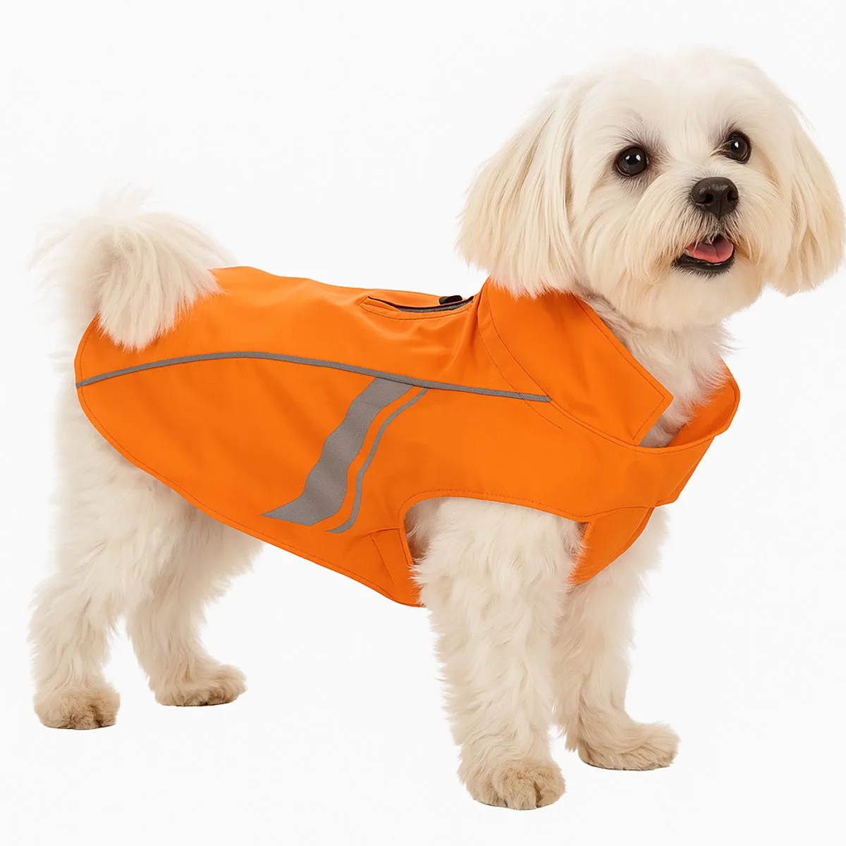 Hondenjas – Regenjas hond – Waterdichte hondenregenjas met reflectie – Flamingo Regenjas Pomi – 30 cm de Flamingo en Orange – photo produit
