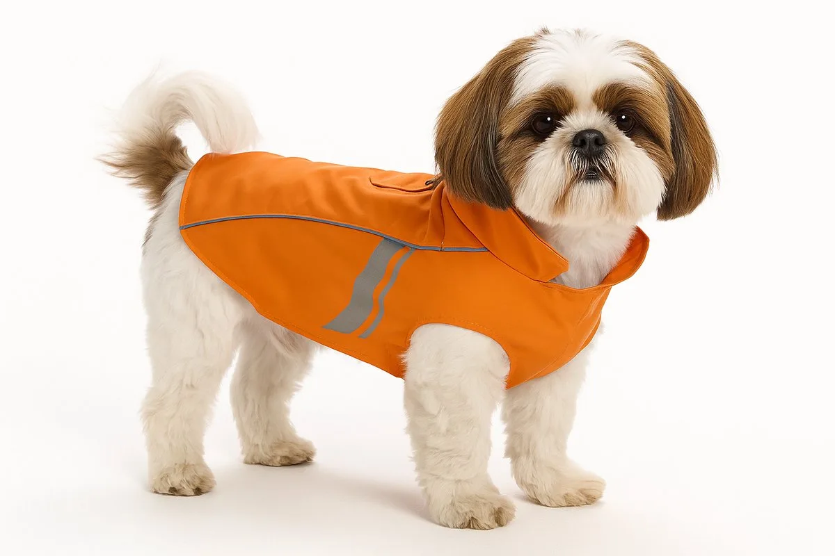 Hondenjas – Regenjas hond – Waterdichte hondenregenjas met reflectie – Flamingo Regenjas Pomi – 35 cm van Flamingo in Oranje – productfoto