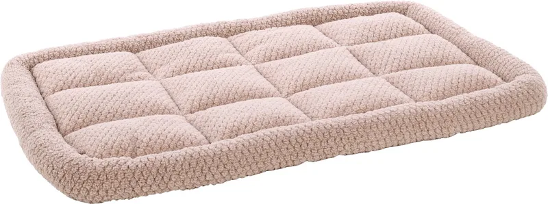 Hondenkussen – Benchkussen – Extra zacht hondenkussen 100,5 x 63,5 cm – Geschikt voor hondenbench en kattenkussen – Flamingo Jacquard Rechthoekig von Flamingo in Taupe – Produktfoto