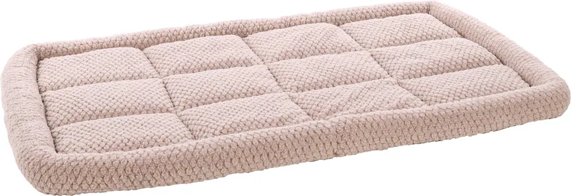 Hondenkussen – Benchkussen – Extra zacht hondenkussen 116 x 69 cm – Geschikt voor hondenbench en kattenkussen – Flamingo Jacquard Rechthoekig de Flamingo en Taupe – photo produit