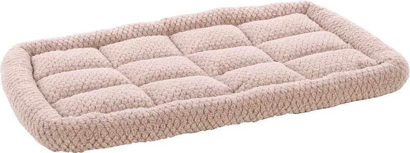 Hondenkussen – Benchkussen – Extra zacht hondenkussen 85,5 x 51 cm – Geschikt voor hondenbench en kattenkussen – Flamingo Jacquard Rechthoekig von Flamingo in Taupe – Produktfoto