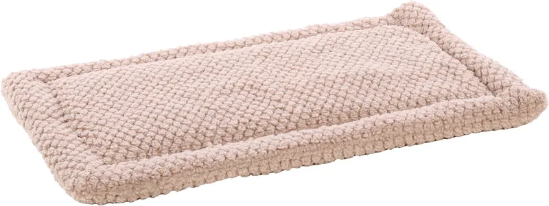 Hondenkussen – Benchkussen – Hondenkussen 70 x 41 cm – Geschikt voor hondenbench en kattenkussen – Flamingo Jacquard Rechthoekig de Flamingo en Taupe – photo produit