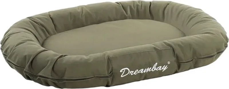 Hondenkussen Dreambay® Ovaal - 100 x 75 x 15cm - Wasbaar - Afneembare hoes met rits - Waterafstotend - Ideaal voor Border Collie, Shetland Sheepdog, Beagle, Cocker Spaniel & Whippet enz.. by Flamingo in Olijfgroen – product photo