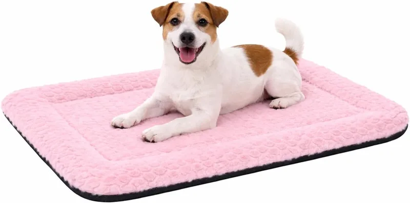 Hondenkussen – Hondenmand – Naya Rechthoekig 70,5x41,5cm – comfortabel – ideaal voor bench – zacht fra Flamingo i Lyserød – produktbillede