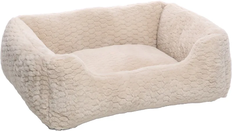 Hondenkussen – Hondenmand – Naya Rechthoekig Mand 65x50x20cm – stevig – comfortabel – luxe afwerking by Flamingo in Beige – product photo