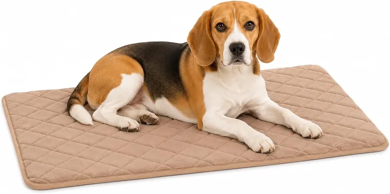 Hondenkussen - orthopedisch hondenkussen - benchkussen memory foam - Weimar M - luxe draadkooi kussen van hoge kwaliteit - 85,5cm by Flamingo in Beige – product photo