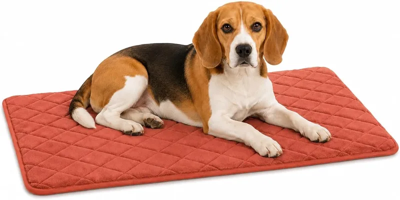 Hondenkussen - orthopedisch hondenkussen - benchkussen memory foam - Weimar M - luxe draadkooi kussen van hoge kwaliteit - 85,5cm by Flamingo in Cognac – product photo