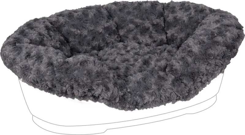 Hondenkussen Tuck Cuddly Grijs M – 70x47x22 cm – elastische pluche hoes – perfect voor Tuck hondenmand – Flamingo by Flamingo in Grijs-zwart – product photo