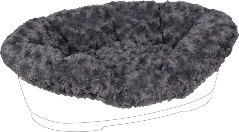 Hondenkussen Tuck Cuddly Grijs S – 58x38x20 cm – elastische pluche hoes – perfect voor Tuck hondenmand – Flamingo by Flamingo in Grijs-zwart – product photo