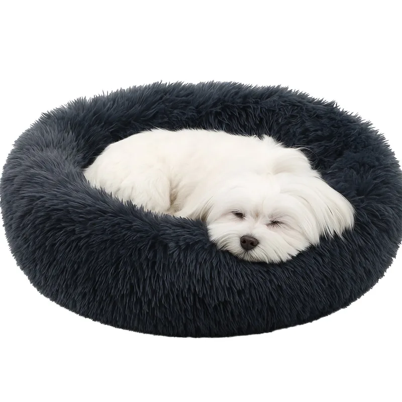 Hondenmand – Donut Hondenmand – Kattenmand Pacha Rond Ø55 cm – Extra Zacht & Luxe voor Hond of Kat by Flamingo in Grey – product photo