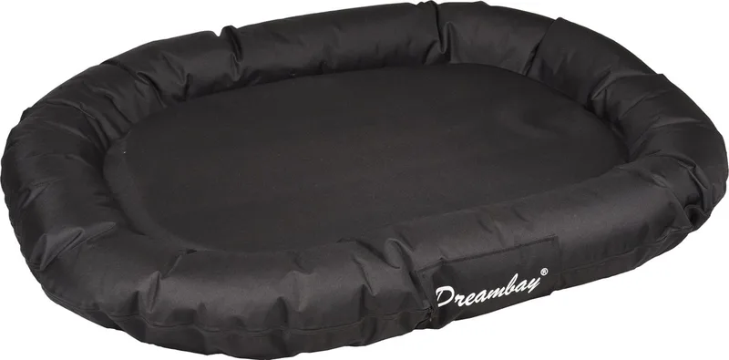Hondenmand Dreambay® Ovaal – 120x90x16 cm – waterafstotend & wasbare hoes – stevig orthopedisch hondenkussen – Flamingo by Flamingo in Black – product photo