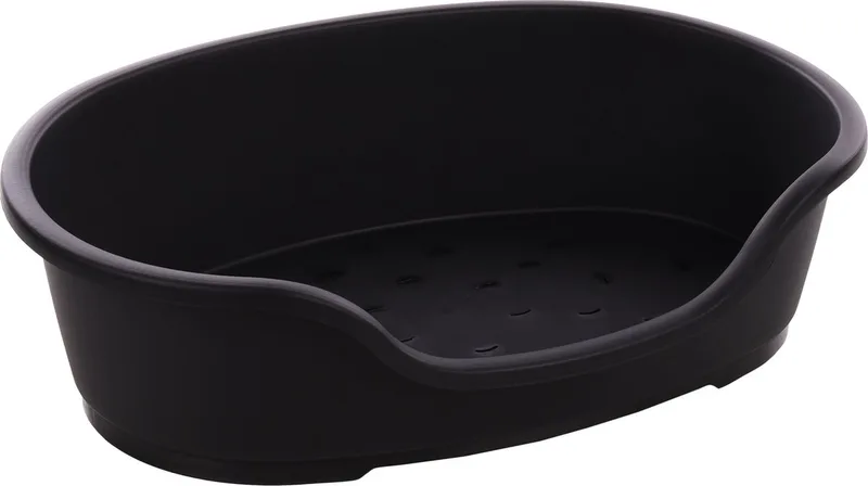 Hondenmand – kunststof mand Tuck Ovaal L 81x51cm – gerecycled & antislip – onderhoudsvriendelijk Europees design by Flamingo in Black – product photo