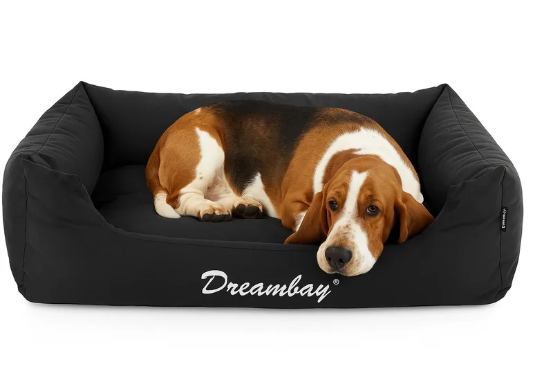 Hondenmand – orthopedisch hondenkussen Dreambay® 100x80cm – waterafstotend & afneembare hoes – duurzaam topcomfort gemaakt in Europa von Flamingo in Schwarz – Produktfoto