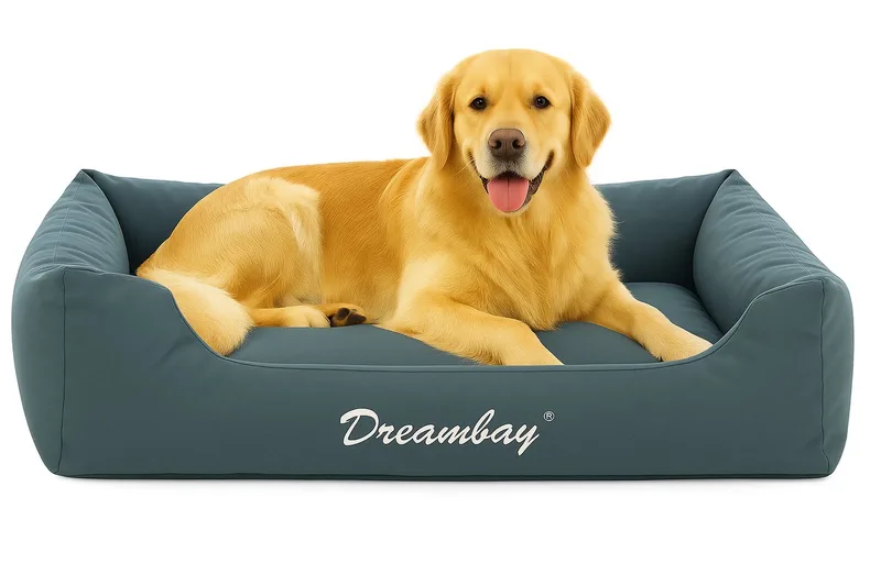 Hondenmand – orthopedisch hondenkussen Dreambay® 120x95cm – waterafstotend & afneembare hoes – duurzaam en comfortabel Europees design von Flamingo in Petrol – Produktfoto