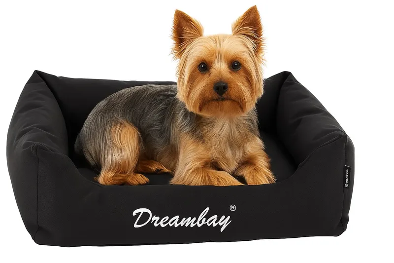 Hondenmand – orthopedisch hondenkussen Dreambay® 65x45cm – waterafstotend, afneembare hoes & antislip bodem – topcomfort gemaakt in Europa de Flamingo en Noir – photo produit