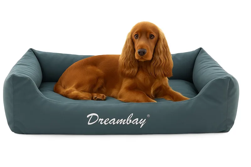 Hondenmand – orthopedisch hondenkussen Dreambay® 80x67cm – waterafstotend & afneembare hoes – duurzaam en comfortabel Europees design de Flamingo en Petrol – photo produit