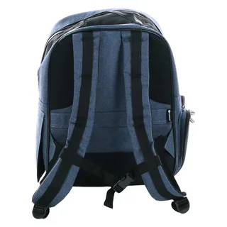 Hondenrugzak – draagtas hond – draagtas kat – Flamingo Wiro – 40x25x41cm – waterdichte bodem – trolleybevestiging – verstelbare riemen – kleine rassen by Flamingo in Blue – product photo 2 of 6