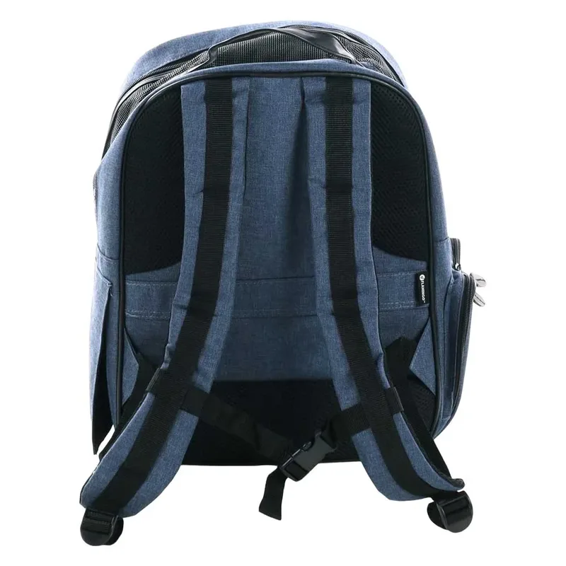 Hondenrugzak – draagtas hond – draagtas kat – Flamingo Wiro – 40x25x41cm – waterdichte bodem – trolleybevestiging – verstelbare riemen – kleine rassen by Flamingo in Blue – product photo 2 of 6