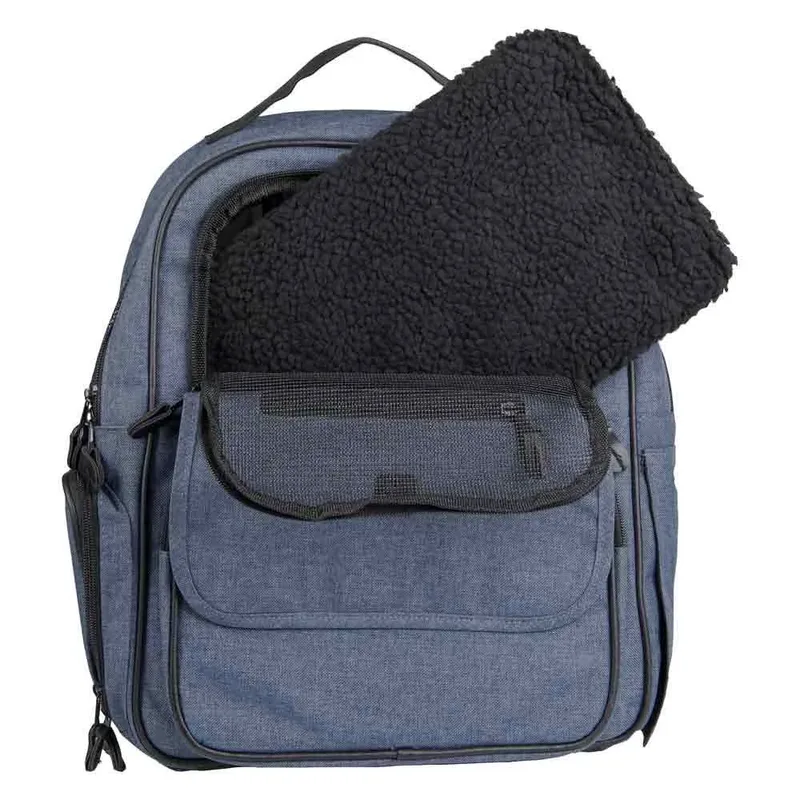 Hondenrugzak – draagtas hond – draagtas kat – Flamingo Wiro – 40x25x41cm – waterdichte bodem – trolleybevestiging – verstelbare riemen – kleine rassen by Flamingo in Blue – product photo 3 of 6