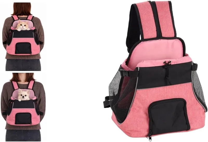 Hondenrugzak – draagtas hond – draagtas kat – Flamingo Xanty – 29x23x38cm – buikdrager – verstelbare riemen – puppy – kleine rassen de Flamingo en Rose – photo produit 1 sur 4