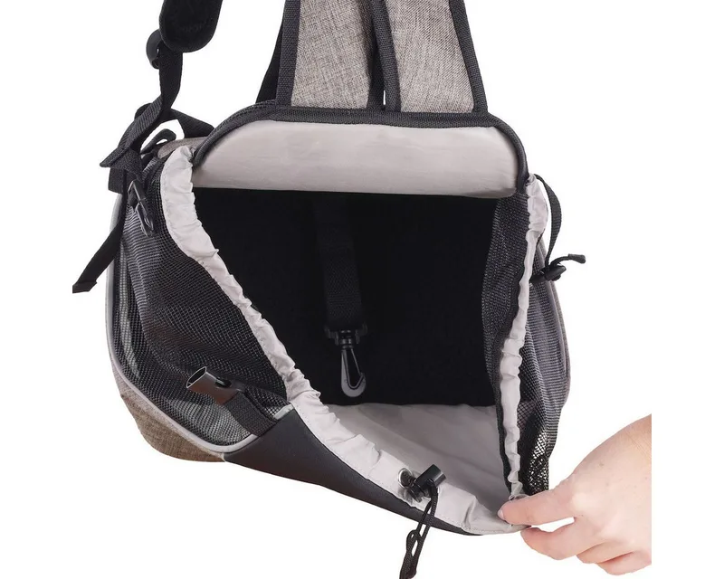 Hondenrugzak – draagtas hond – draagtas kat – Flamingo Xanty – 29x23x38cm – buikdrager – verstelbare riemen – puppy – kleine rassen de Flamingo en Taupe – photo produit 3 sur 4
