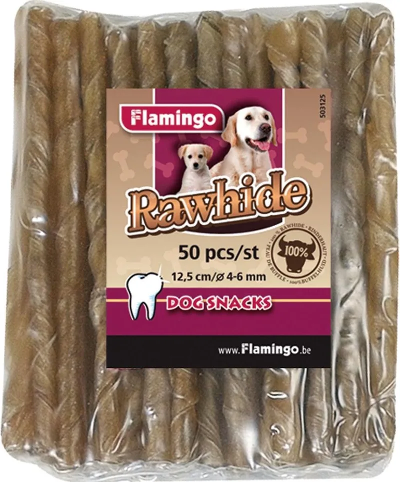 Hondensnack Buffel Sigaretjes 12,5 cm 50 stuks - 4 / 6 mm x 50 stuks de Flamingo – photo produit