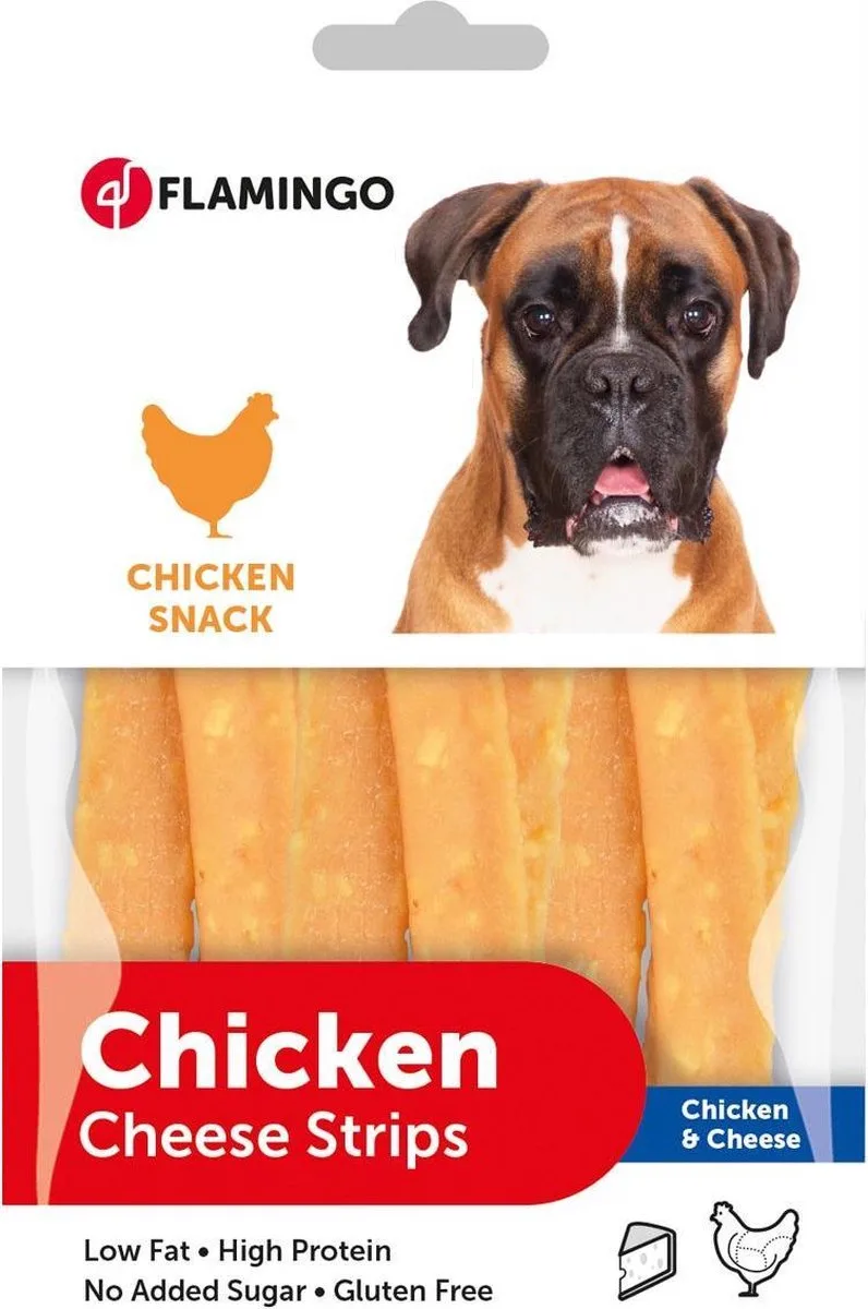 Hondensnack Chick'n Cheese Strips 85 gr - 85 gr van Flamingo – productfoto