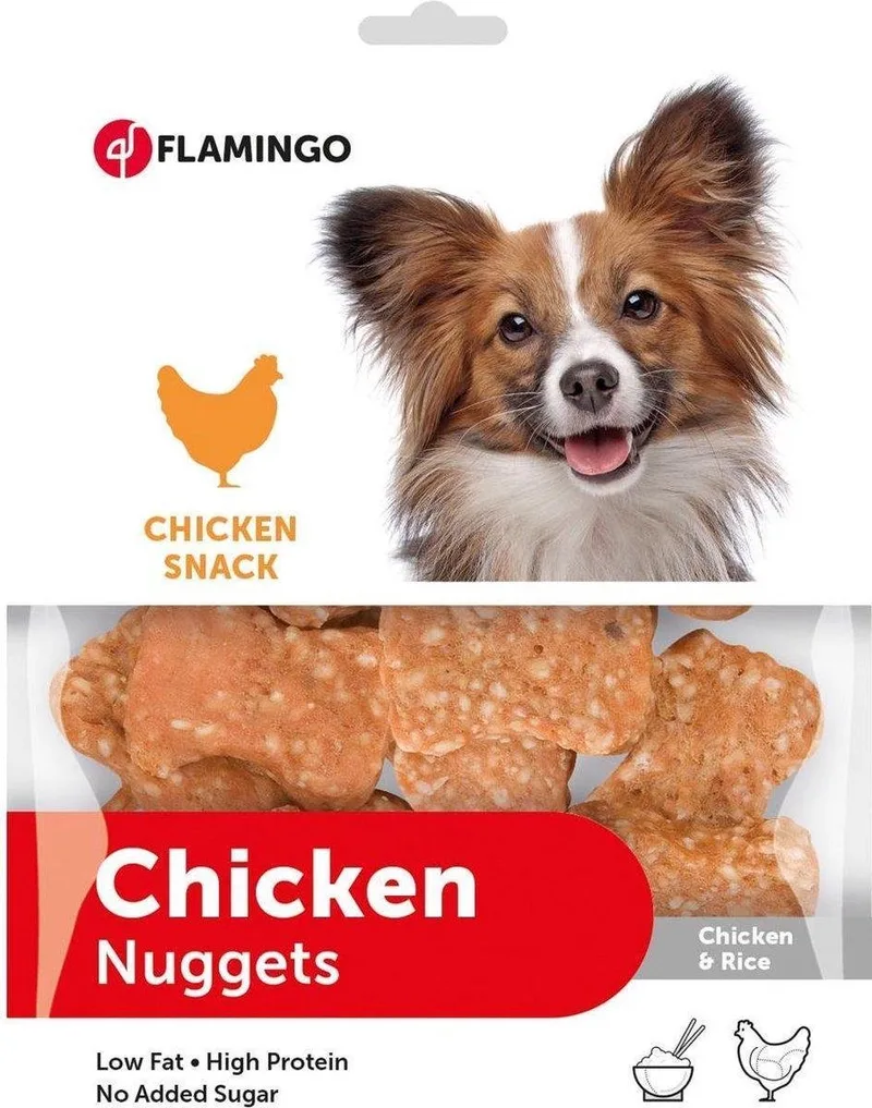 hondensnack Chick'n snack-cooked ricebone 400gr. Let op: 1 zakje van 400 gram! från Flamingo – produktbild