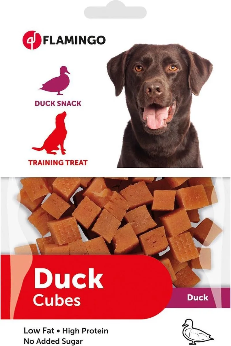 Hondensnack Duck Cubes 85 gr - 85 gr by Flamingo – product photo 1 of 2