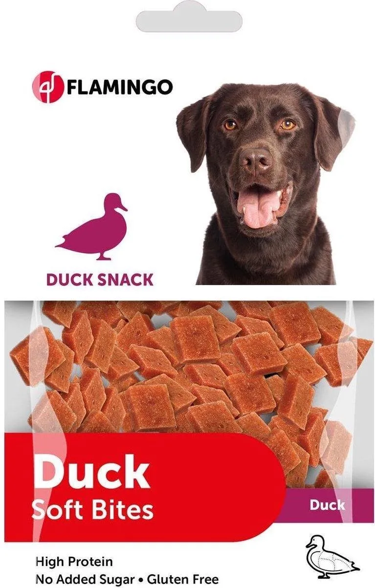 hondensnack Duck snack soft bites. Let op: 1 zakje van 85 gram! från Flamingo – produktbild