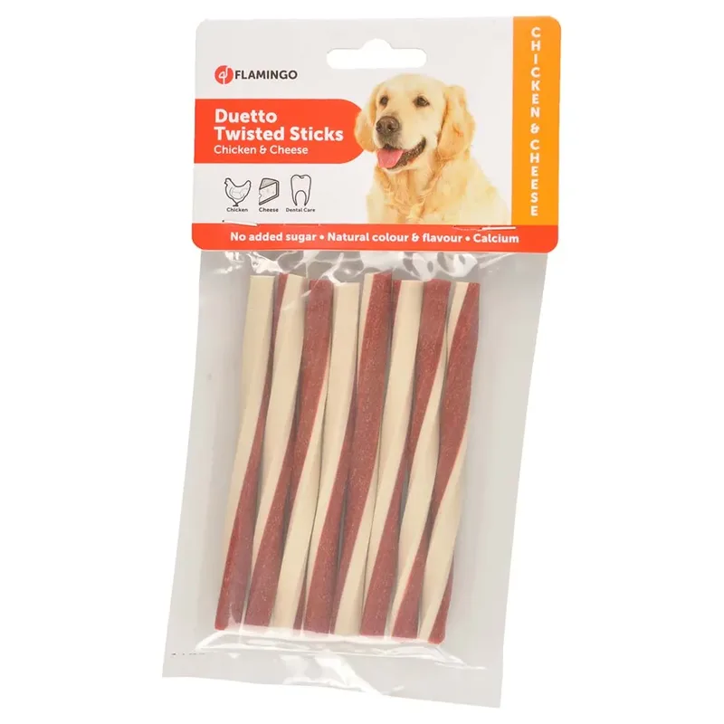 Snack Pour Chien Au Poulet Et Au Fromage Duetto Twisted Sticks de Flamingo – photo produit 3 sur 3