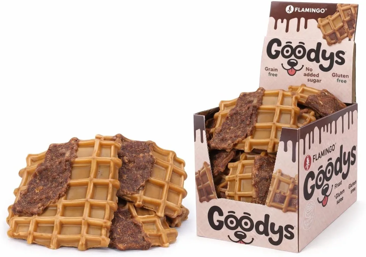Hondensnack – Flamingo Goodys Wafel met kip L – 14 cm – glutenvrij & graanvrij – met kip & zoete aardappel – zonder toegevoegde suikers – 1,5 kg by Flamingo – product photo
