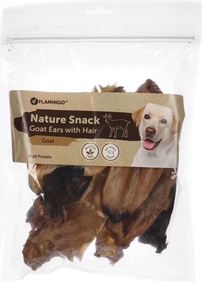 Natürliche Ziegenohren Mit Fell Für Hunde 200g von Flamingo – Produktfoto