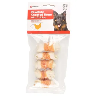 Hondensnack Geknoopt Been Kip 18 cm - 120 gr - 1 stuk x 18 cm fra Flamingo – produktbillede 3 af 3