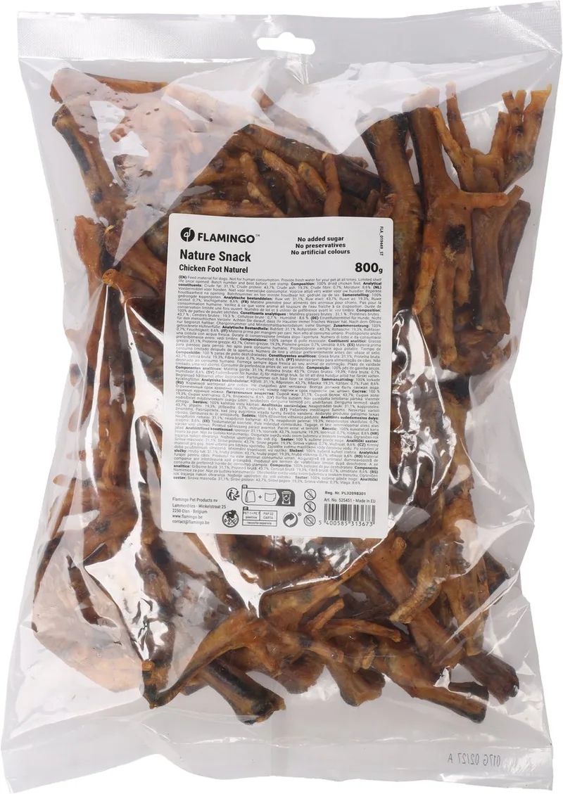 hondensnack – Nature Kippenpoot – Glutenvrije hondensnack – 800g – Natuurlijk kauwplezier by Flamingo – product photo