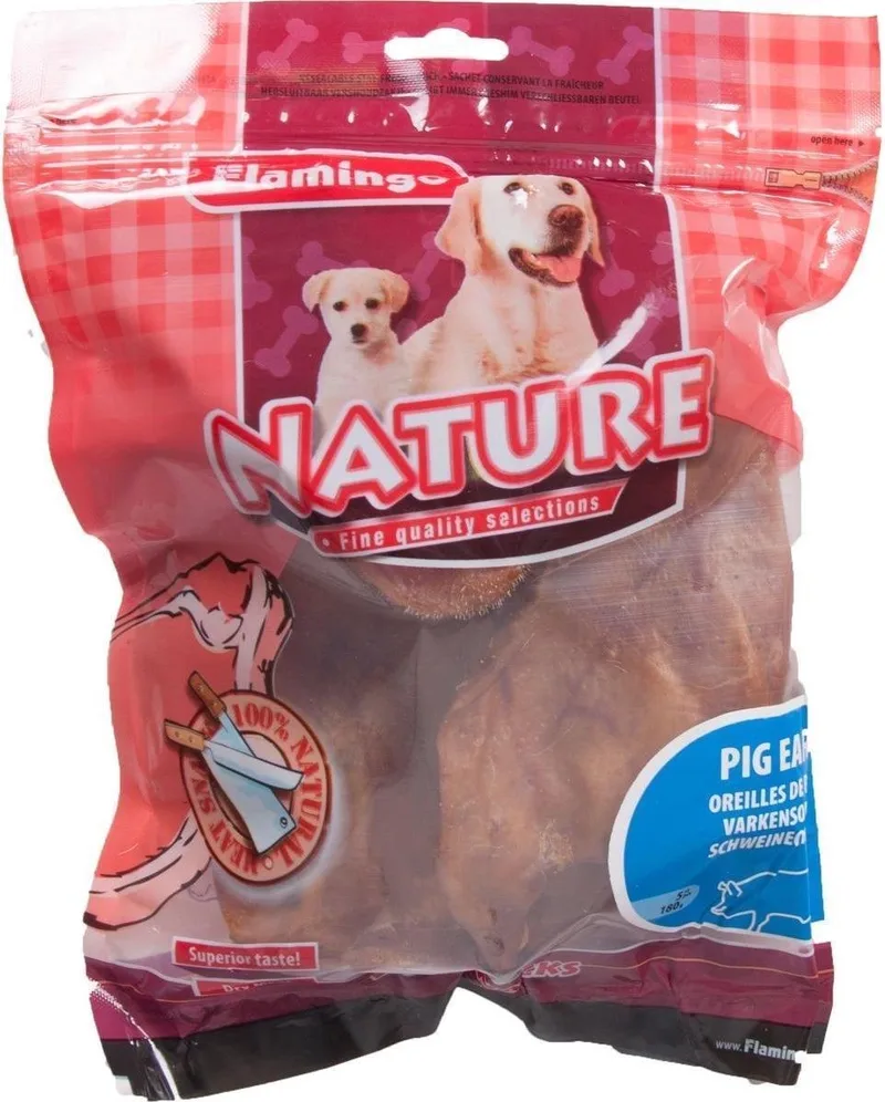 hondensnack Nature varkensoor 5 st. Let op: 1 zakje met 5 varkensoren! von Flamingo – Produktfoto